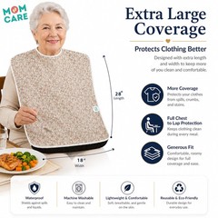 MOM CARE Waterproof Adult Bibs for Elderly | Reusable, Large, Adjustable