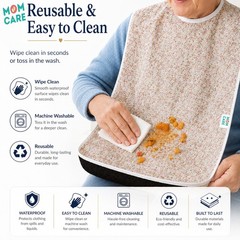 MOM CARE Waterproof Adult Bibs for Elderly | Reusable, Large, Adjustable