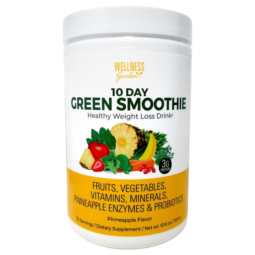 NON GMO Pineapple 10 Day Green Smoothie Powder Drink Mix Wellness Garden