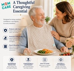 MOM CARE Waterproof Adult Bibs for Elderly | Reusable, Large, Adjustable