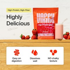 Happy Viking PlantBased Protein Powder +100 Superfoods Strawberry Meal Replac…