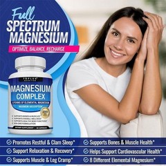 Toplux Magnesium Complex 1000mg 8 Elemental Magnesium Supplement – 1/2/3 Bottles