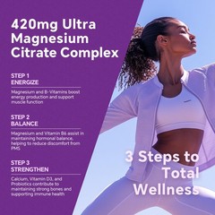 Magnesium Citrate Gummies 420mg for Adult – Dual Layer – w/10 Billion CFU – 5…
