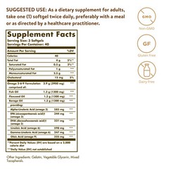 SOLGAR 1300 mg Omega 3-6-9 120 Softgels