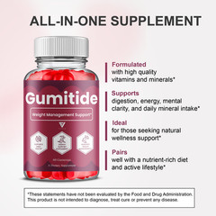 (3 Pack) Gumitide Weight Management Gummies, Gumitide Supplement (180 Gummies)