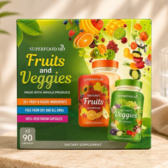 Superfood MD Fruits & Veggies Superfood Capsules 180ct Vegetarian GMO/Soy-Free