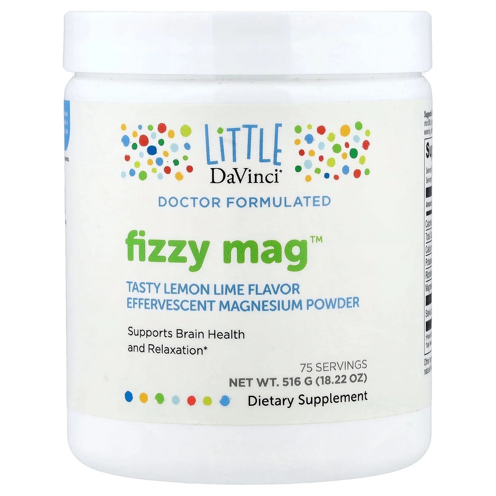 2 X Little DaVinci, Fizzy Mag�, Effervescent Magnesium Powder, Lemon Lime, 18.2