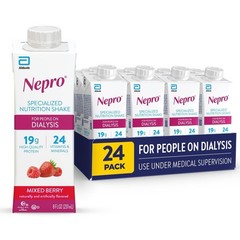 Nepro Nutrition Shakes Protein CarbSteady Dialysis Mixed Berry Case Of 24