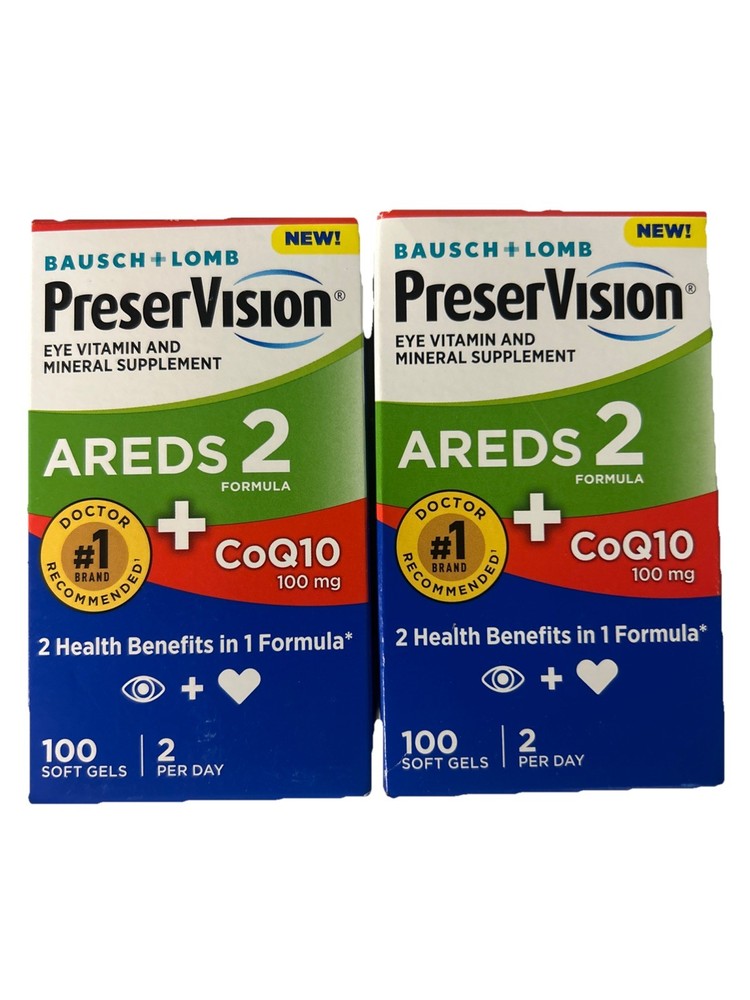 PreserVision AREDS 2 CoQ10 Eye Vitamin, 100 X 2 = 200 ct. Exp 04/2026