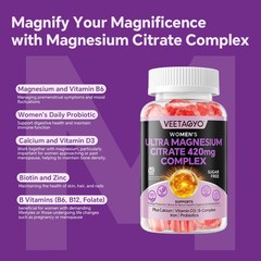 Magnesium Citrate Gummies 420mg for Adult – Dual Layer – w/10 Billion CFU – 5…