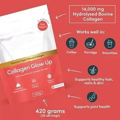 NEW Collagen Glow Up Powder New & Improved 14000mg 420g 30 Serving