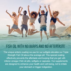 Omega 3 Fish Oil 120 Capsules 3600mg DHA & EPA – 3x Strength,Highest Potency