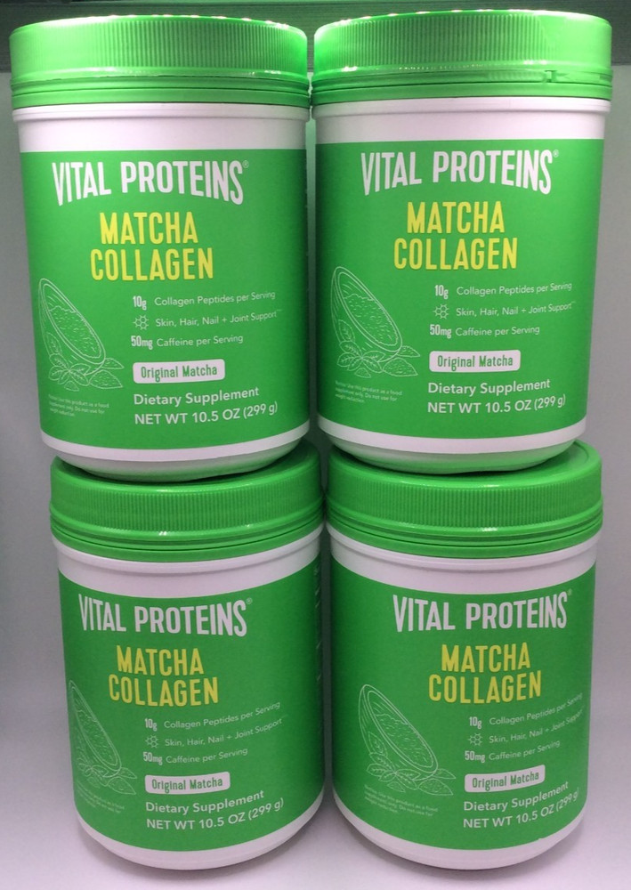 Vital Proteins Collagen Peptides Matcha Original, 10.5oz, 05/2026????PACK OF 4????