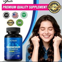 1-3PCS Viyouth Magnesium 7 Complex Capsules 60 Count Sleep Support Bone Health-+