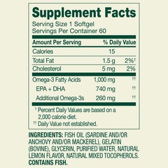 Spring Valley Proactive Support Omega-3 Fish Oil , 1000 mg, 60 Softgels