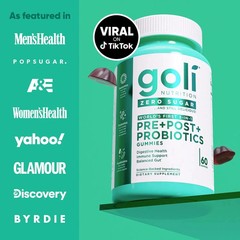 3 Bottles Goli Zero Sugar Best Seller Trio Set Gummies, 60 Counts Per Bottle