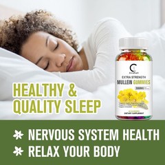 Mullein 60 Gummies for Lung Cleanse Extra Strength Mullein Leaf Extract