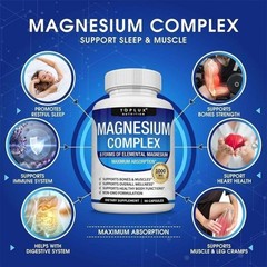 3 Toplux Nutritional Magnesium Complex 1000mg Support & Elemental Magnesium-