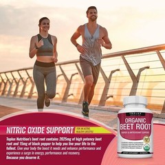 Toplux Organic Beet Root Tablets-Nitric Oxide Booster Beetroot Supplement 2040mg