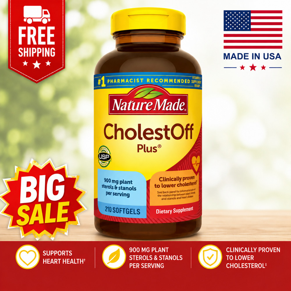 Nature Made CholestOff Plus 900mg 210 Softgels Exp 03/2027 New Sealed
