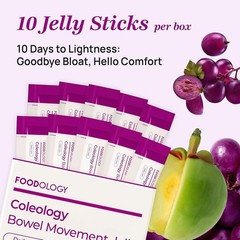 3PCS FOODOLOGY Coleology Bowel Movement (Grape & Prune) 10 Sticks NEW