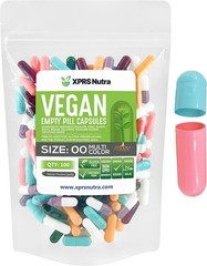 Size 00 Multi Color Empty Vegan Capsules Vegetarian Veggie Kosher Pills Caps