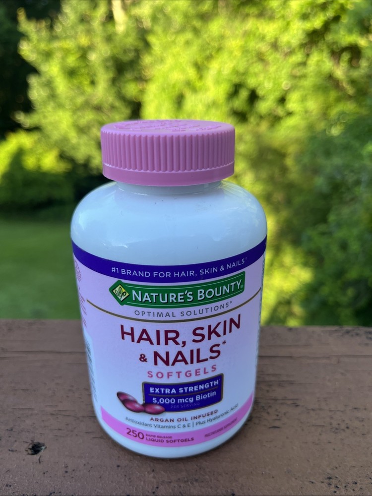 Nature’s Bounty Hair, Skin & Nails 250 Soft gels Extra Strength 5000 mcg Biotin