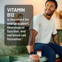 Vitamin B12 1000 mcg – Non-GMO, Gluten & Soy Free – 60 Easy-to-Swallow Softgels