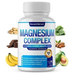 Decent Nature Magnesium Complex1000mg-7Elemental Magnesium Capsules NEW