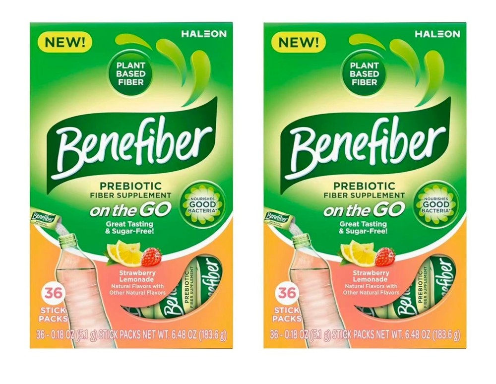 2-pack Benefiber Fiber Supplement Strawberry Lemonade On The Go Stick 36(05/2026