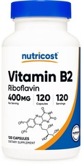 Nutricost Vitamin B2 (Riboflavin) 400mg, 120 Capsules – Gluten Free, Non-GMO