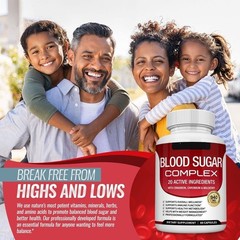 NEW 5/3bottles Blood Sugar Complex w/ Cinnamon, Chromium & Mulberry 60 Capsules
