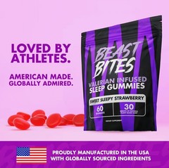 Valerian Infused Sleep and Nighttime Recovery Gummies – Beast Bites