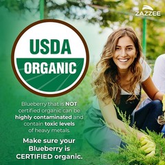 USDA Organic Wild Blueberry Extract Whole Fruit 5000 mg Strength 10:1 Extract