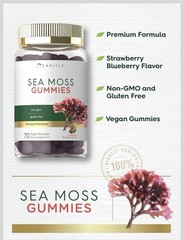 Carlyle Sea Moss Gummies 70 Ct Strawberry Blueberry Vegan Non-GMO Gluten Free