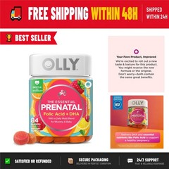 OLLY Prenatal Multivitamin Gummy – DHA, Folic Acid, Vitamins A&D, 84 Count