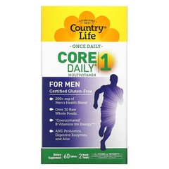 2 X Country Life, Core Daily-1 Multivitamins, Men, 60 Tablets-worldwide