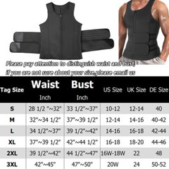 Men Neoprene Sauna Sweat Suit Waist Trainer Vest Fat Burn Body Shaper Tank Top