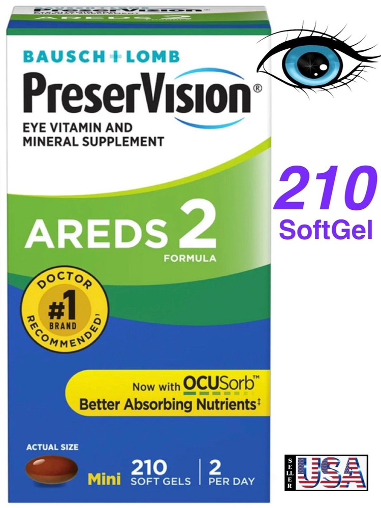 Preservision AREDS 2 210 Count Eye Vitamin Mini Soft Gels Antioxidant Supplement