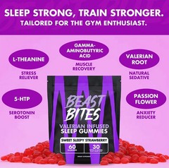 Valerian Infused Sleep and Nighttime Recovery Gummies – Beast Bites
