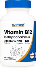 Nutricost Vitamin B12 (Methylcobalamin) 2000mcg, 120 Capsules – Vegetarian Caps