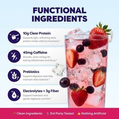 Javvy Clear Protein Refresher Strawberry Açaí & Mango Pineapple 2 Pack 10g Prote