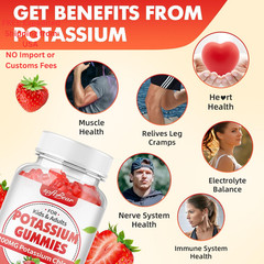 softbear Potassium Gummies for Adults, Sugar Free 60 Count (Pack of 1)