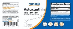 Nutricost Astaxanthin 12mg, 60 Softgel Capsules – Gluten Free and Non-GMO