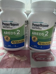 2X Bausch + Lomb PreserVision Areds 2 Eye 120 Mini Softgels Ea Ex 12/26 W/o box