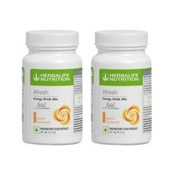 Herbalife Afresh Energy Drink Mix PEACH Flavor 50gm Each Pack of 2