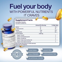 YES Plant Based Omega 3 6 Fish Oil Alternative, Burpless – Heart, Skin, Eye