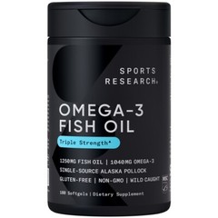 Triple Strength Omega 3 Fish Oil Burpless Supplement EPA DHA Fatty Acids 180 ct