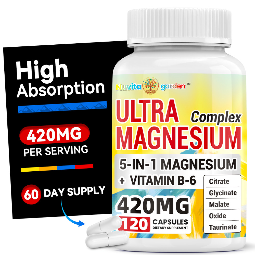 Magnesium Complex 5-in-1 including Glycinate and Citrate – 240 Capsules – 2 Pack