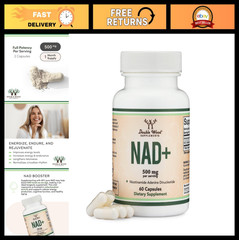 NAD+ Anti-Aging & Cell Regeneration Supplement | 500mg Pure NAD Plus, 30 Days, V